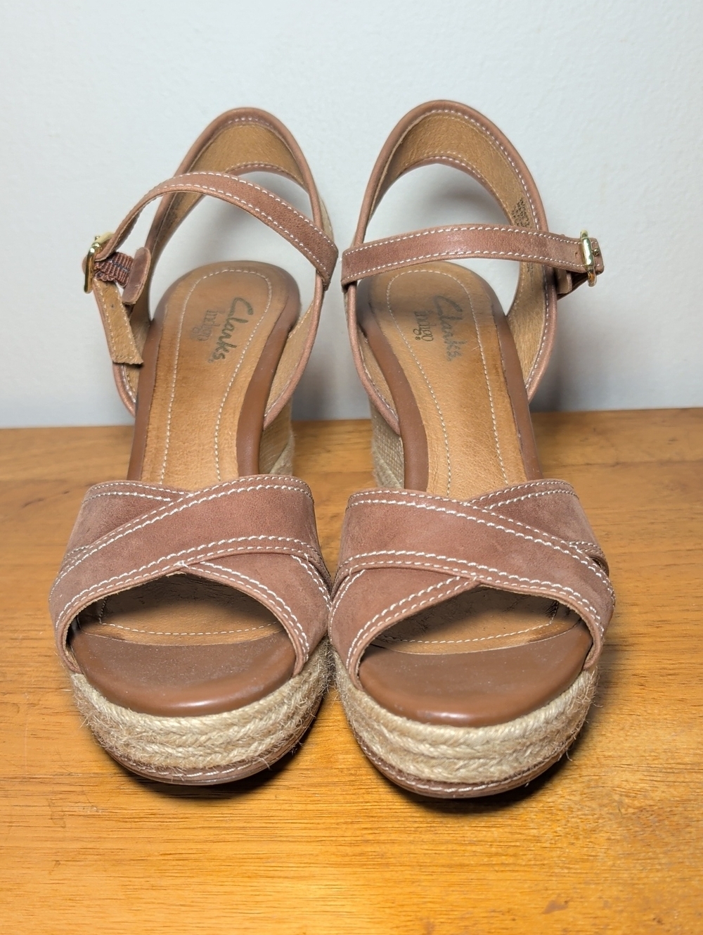 Clarks Indigo Amelia Air Espadrille Platform Wedge Sandals Women's Size 8.5 - Picture 2 of 7